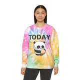 Panda Sweatshirt Eating and Workout Unisex Tie-Dye Sweatshirt