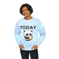 Panda Sweatshirt Eating and Workout Unisex Tie-Dye Sweatshirt