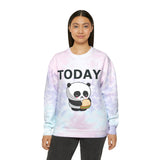 Panda Sweatshirt Eating and Workout Unisex Tie-Dye Sweatshirt
