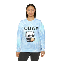 Panda Sweatshirt Eating and Workout Unisex Tie-Dye Sweatshirt