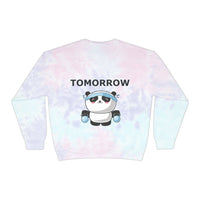 Panda Sweatshirt Eating and Workout Unisex Tie-Dye Sweatshirt