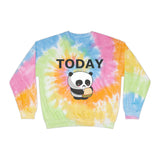Panda Sweatshirt Eating and Workout Unisex Tie-Dye Sweatshirt