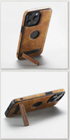 iPhone 14 14 plus 14 pro 14 pro max case kickstand leather brown back cover case
