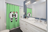 Shower Curtains - Cute panda green color | Bathroom decor