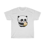 Women's short sleeve t-shirt cotton tee with panda eating