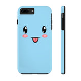 iPhone 11 cases - Cute face blue background color | iPhone xr cases mate tough