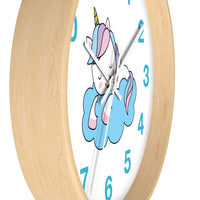 Wall clock cute sleeping unicorn