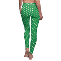 Leggings for women - White dot green xmas pant | Women leggings | Yoga pant | Christmas leggings