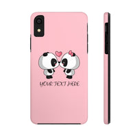 iPhone 8 plus cases - Pink color cute kissing panda | iPhone cases mate tough | Personalized iPhone cases