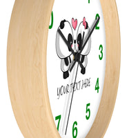 Wall clock - Cute panda kissing | Custom wall clock | Personalized clock