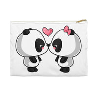 Makeup bag - Cute kissing panda | Custom makeup bag | Personalized makeup bag