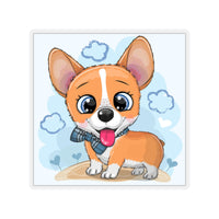 Laptop Sticker - Cute Corgi with background