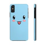 iPhone 11 cases - Cute face blue background color | iPhone xr cases mate tough