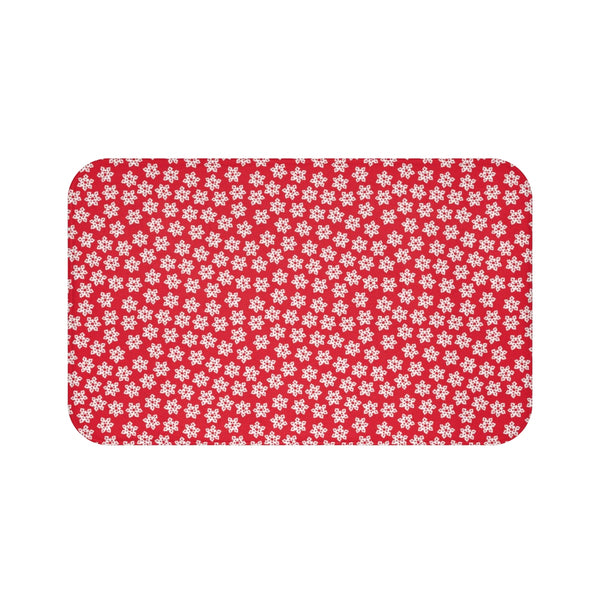 Christmas decorations - Snowflake red mat | Custom bath mat | Christmas gift