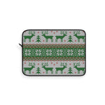 Christmas laptop sleeve - Green Reindeer