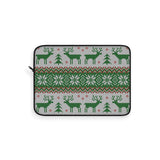 Christmas laptop sleeve - Green Reindeer