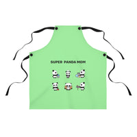 Apron for women - Panda mom green color | Women apron