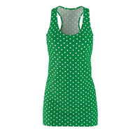 Printed dresses - White dot green dress | Dresses for women | Christmas dress