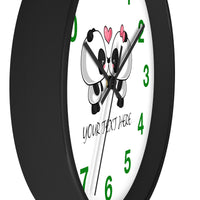 Wall clock - Cute panda kissing | Custom wall clock | Personalized clock