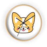 Wall clock cute corgi with no lines
