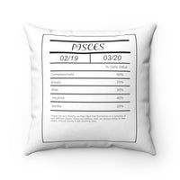 Pisces Spun Polyester Square Pillow | Horoscope Pillow