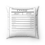 Cancer Spun Polyester Square Pillow | Horoscope Pillow