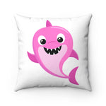 Baby Shark - Pink Spun Polyester Square Pillow