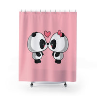 Shower Curtains - Cute panda pink color | Bathroom decor