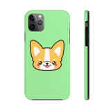 iPhone xs max cases - Light green color corgi face | iPhone X cases mate tough
