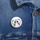 Personalized pin button - Cute panda kissing | Custom Pin | Personalized gift