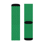 Christmas gifts - White dot green socks | Christmas socks women | Women socks
