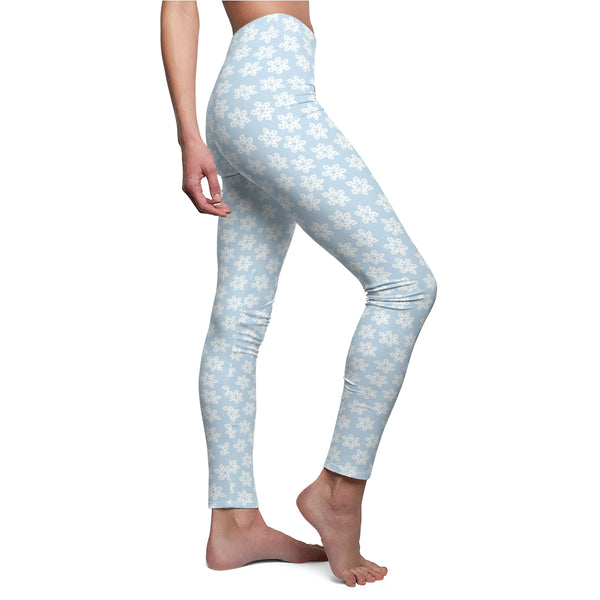 Leggings for women - Snowflake blue color | Women leggings | Yoga pant | Christmas leggings