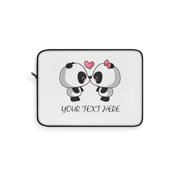 Laptop sleeve - Cute Kissing Panda | Personalized gift | Custom personalized