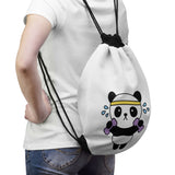 Drawstring Bag - Working out panda
