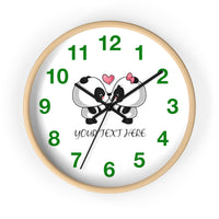 Wall clock - Cute panda kissing | Custom wall clock | Personalized clock