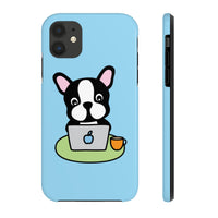 iPhone xr cases - Laptop frenchie blue background color | iPhone x cases mate tough