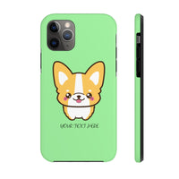iPhone 11 cases - Green color cute corgi | iPhone cases mate tough | Personalized iPhone cases