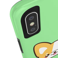 iPhone xs max cases - Light green color corgi face | iPhone X cases mate tough