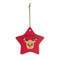 Christmas ornaments - Cute Rudolph | Ceramic Ornaments | Christmas decor