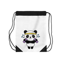 Drawstring Bag - Working out panda