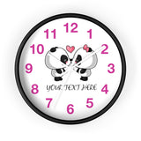 Custom Wall clock - Cute panda kissing | Custom wall clock | Personalized clock