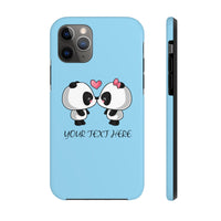iPhone cases - Baby blue color cute kissing panda | iPhone cases mate tough | Personalized iPhone cases