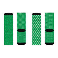 Christmas gifts - White dot green socks | Christmas socks women | Women socks