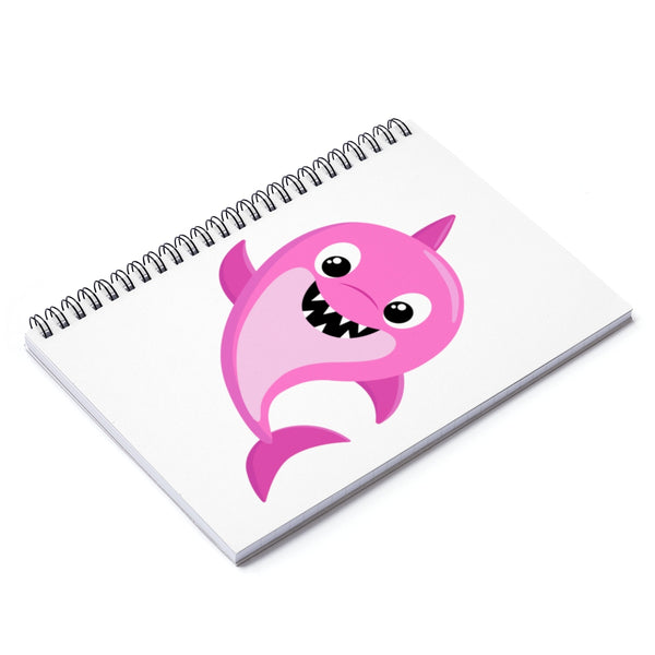 Spiral Notebook - Baby shark pink standing