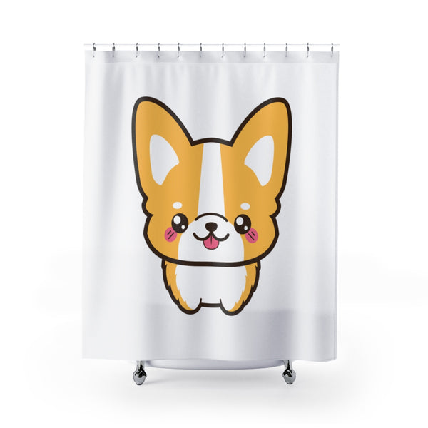 Shower Curtains - Cute corgi white color | Bathroom decor