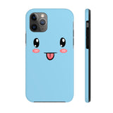 iPhone 11 cases - Cute face blue background color | iPhone xr cases mate tough