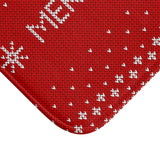 Christmas decorations - Merry xmas knitted | Custom bath mat | Christmas gift