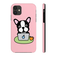 iPhone 11 pro cases - Laptop frenchie pink background color | iPhone x cases mate tough