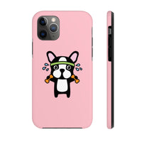 iPhone 11 pro cases - Workout bulldog pink background color | iPhone xr cases mate tough
