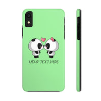 iPhone X cases - Green color cute kissing panda | iPhone cases mate tough | Personalized iPhone cases